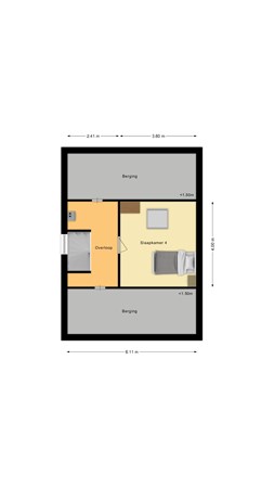 Plattegrond - Dreef 18, 7681 CS Vroomshoop - Tweede verdieping.jpg